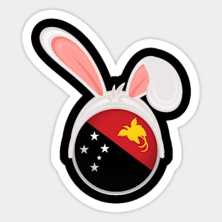 happy easter Papua New Guinea bunny ears flag cute designs Sticker